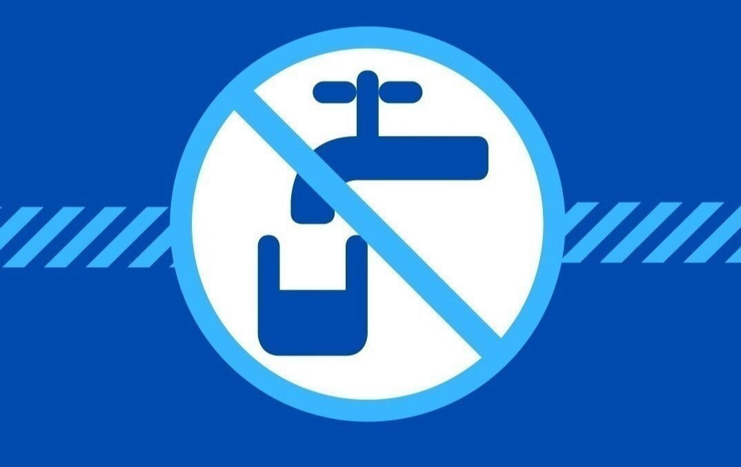 Grafika przedstawiająca przekreślony kran